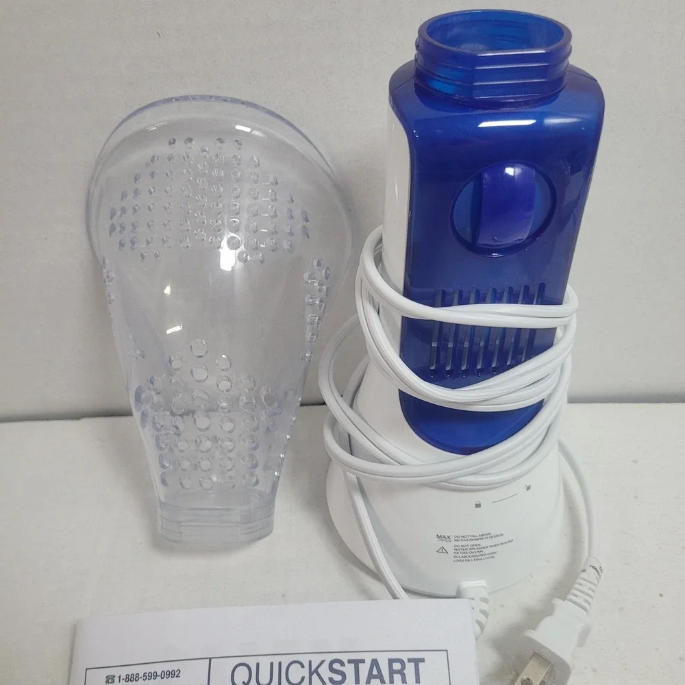 Halls Warm Steam Sinus Inhaler by Crane White Blue Handheld Congestion Relief